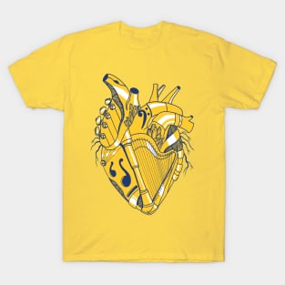 Navy Gold No 2 Musical Heart T-Shirt